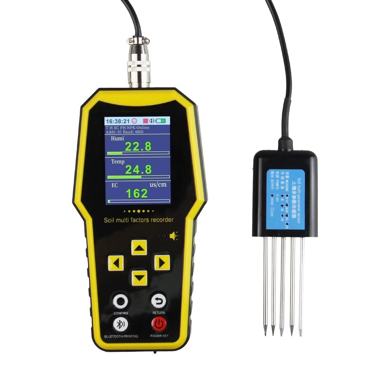 Soil Moisture Sensor - เครื่องวัดความชื้นในดินแบบพกพา 7 in 1 ตรวจวัดค่า pH