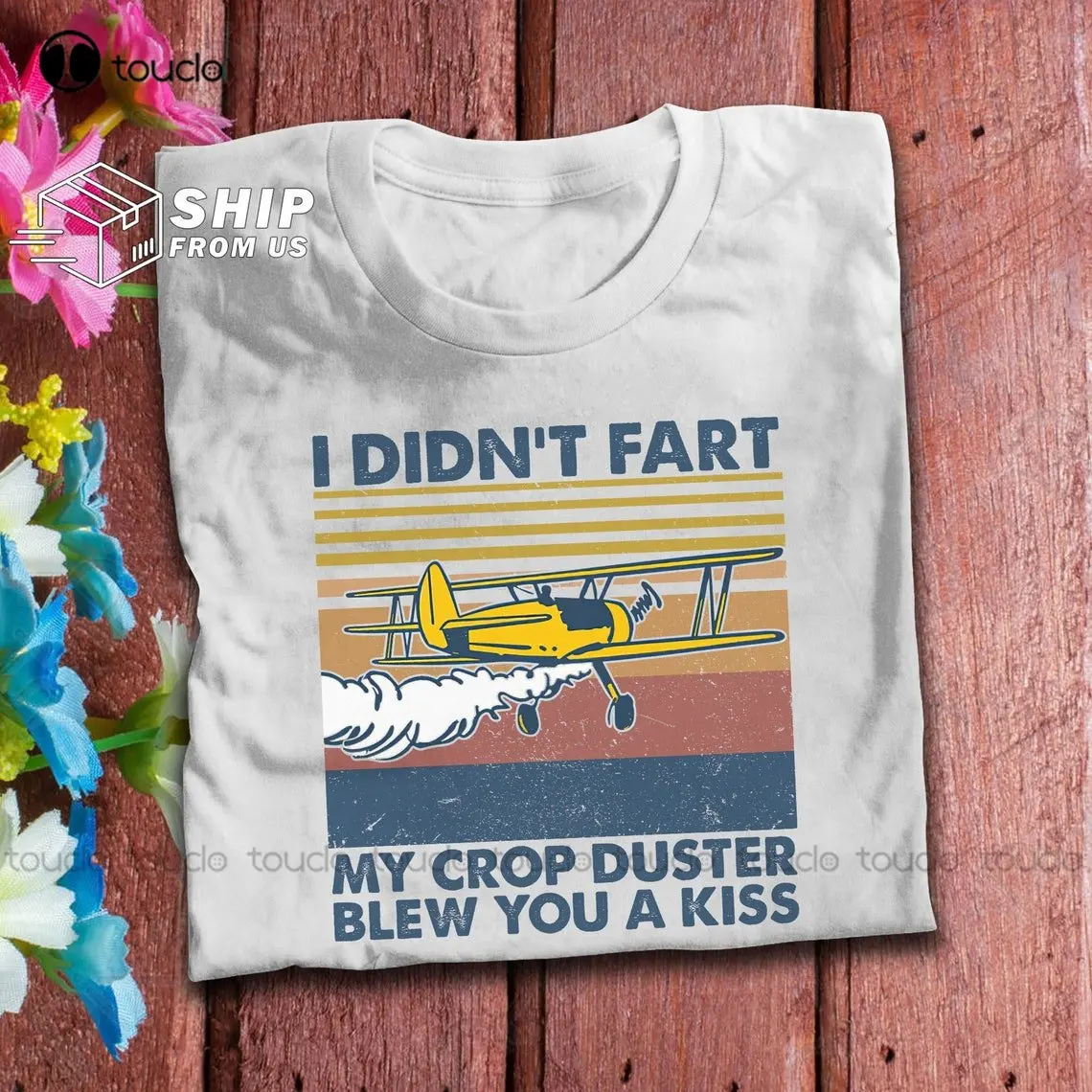 Agriculture Farming Cartoon - การเกษตรเครื่องบิน Crop Duster Vintage T เสื้อ