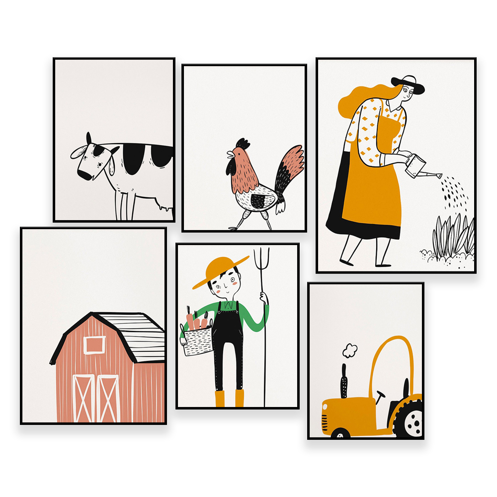 Agriculture Farming Cartoon - Wall Gallery Agriculture - 4-H, ag